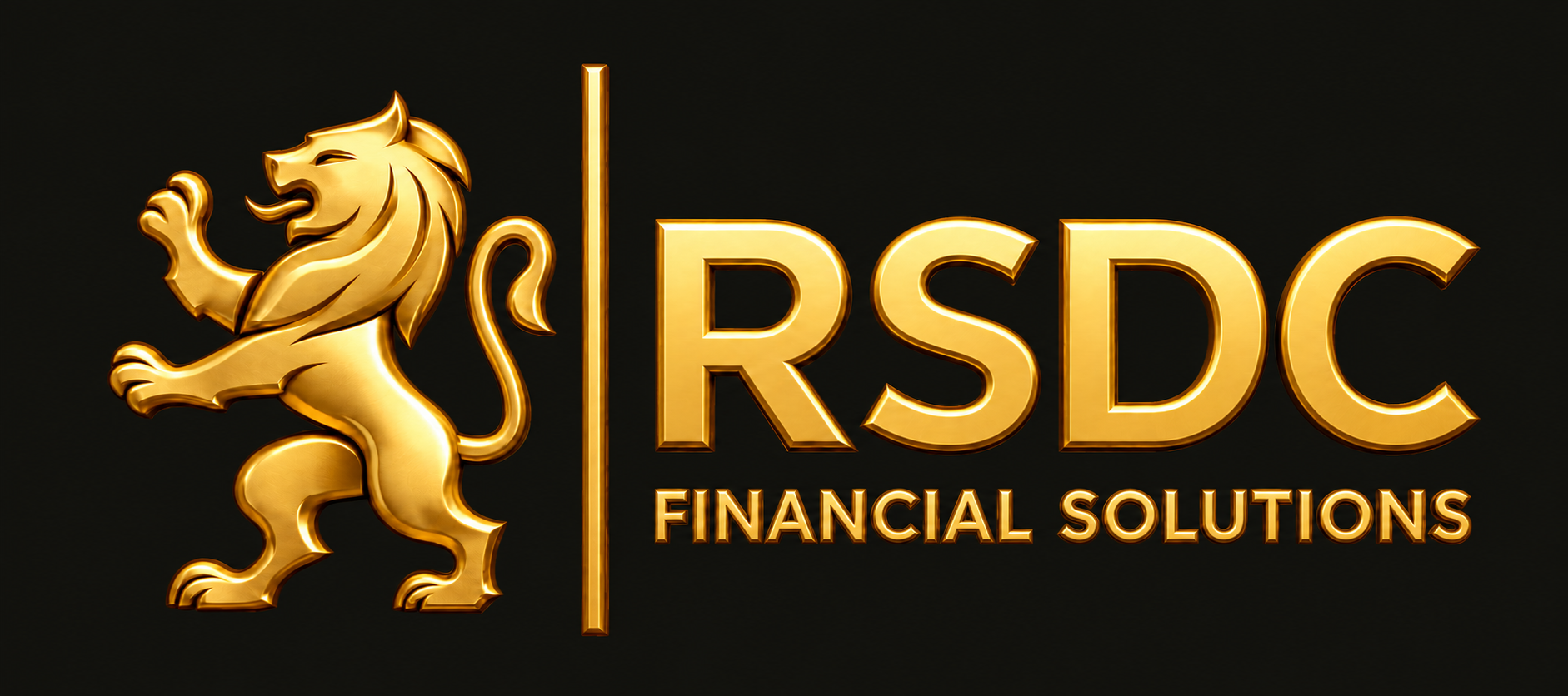 RSDC Financial Solutions, gold lion logo